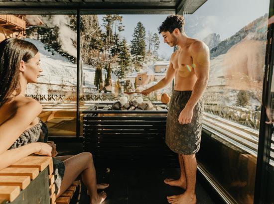 Sauna Panoramica con Vista Dolomiti