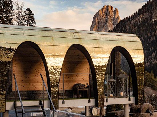 Sauna mit Panoramablick auf den Langkofel